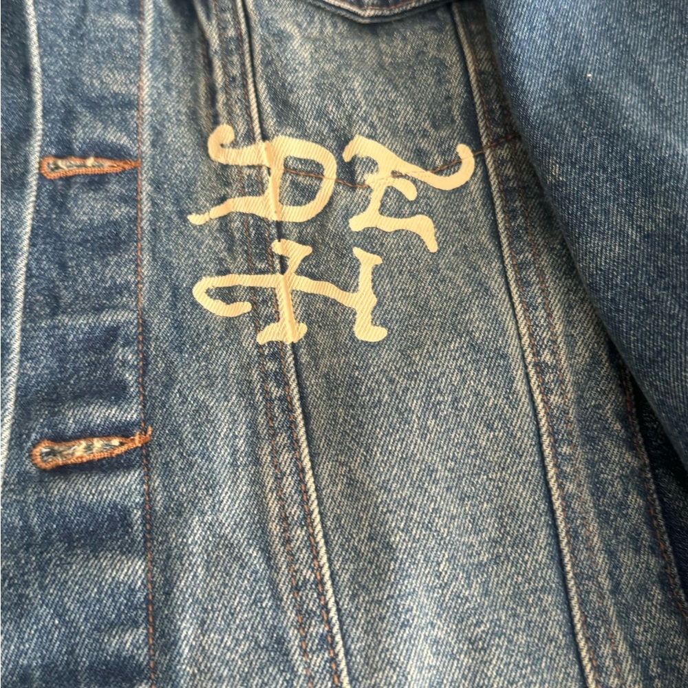 Ed Hardy Blue Jean Jacket with Skull Embroidery - Picture 2 of 9